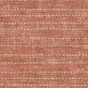 stitched stripes - terra-cotta - striped home decor - LAD21