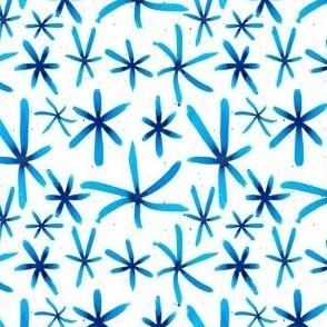 Blue Snowflakes Stars or Flowers