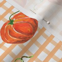 pumpkin pattern on orange gingham
