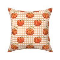 pumpkin pattern on orange gingham