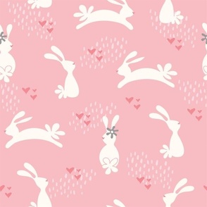 Sweet Bunnies - Pink  (Medium)