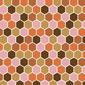 Hexagons - autumn light - medium