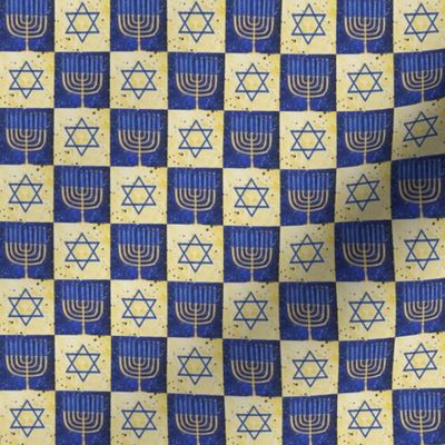 Hanukkah Menorah Star of David Blue and Gold