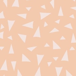 361 - Triangle geometric non-directional  in blush and cream - 100 Patterns Project:  large scale for crafts, quilting, home decor, soft furnishings and kids clothes