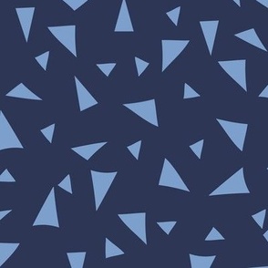 Navy blue and baby blue triangle coordinate design - 100 Patterns Project:  large scale for crafts, quilting, home decor, soft furnishings and kids clothes