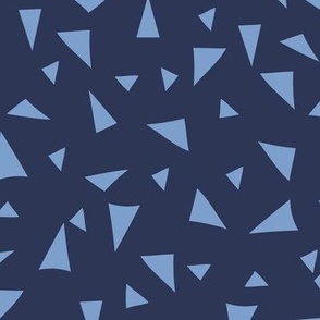 361 - Navy blue and baby blue triangle coordinate design - 100 Patterns Project:  large scale for crafts, quilting, home decor, soft furnishings and kids clothes