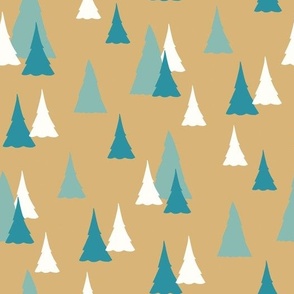 Christmas Trees brown teal by Jac Slade