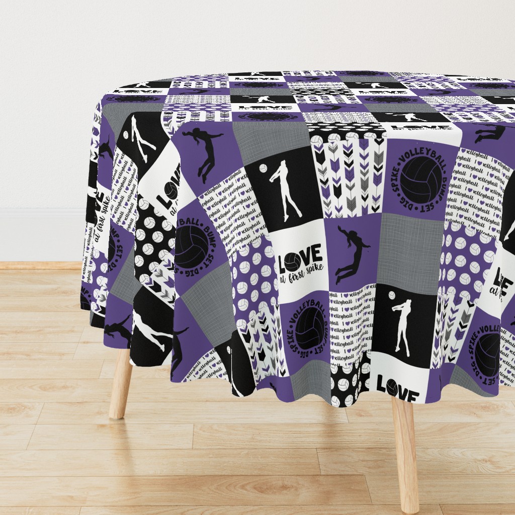 Volleyball//Purple - Wholecloth Cheater Quilt