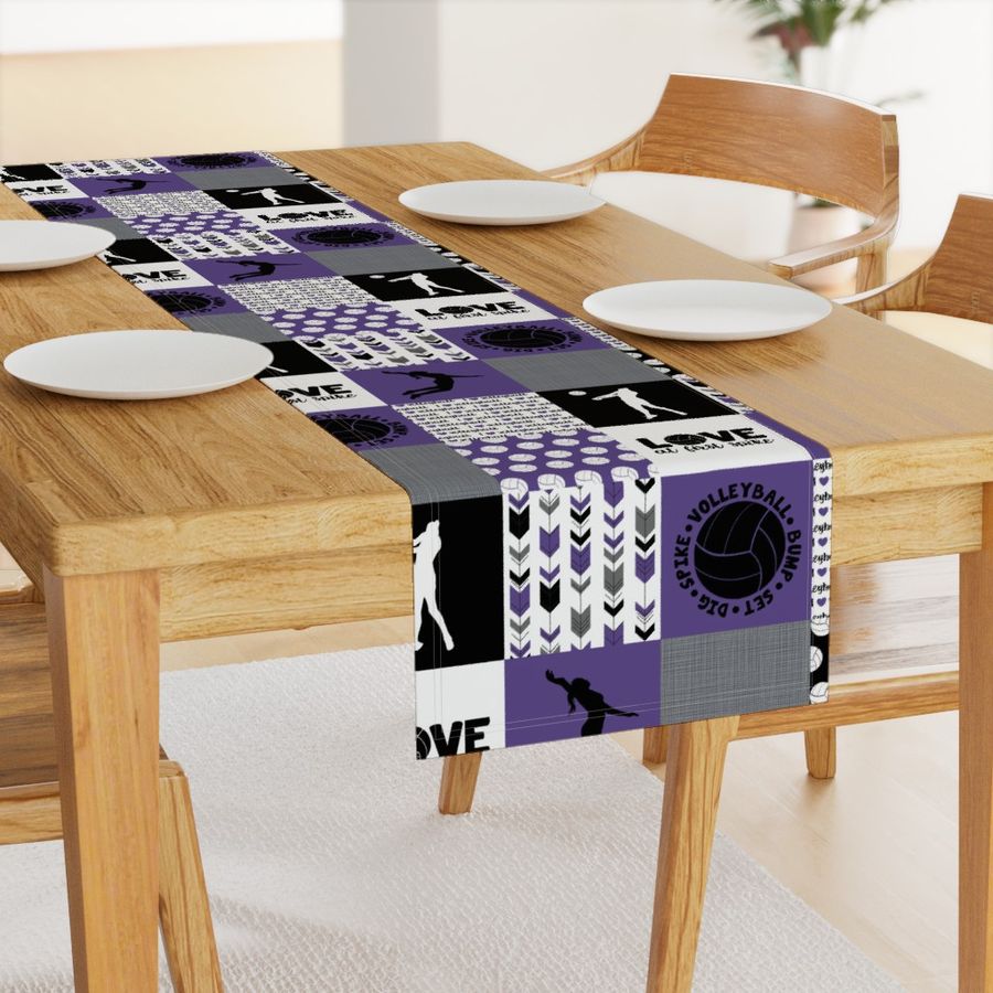 Volleyball//Purple - Wholecloth Cheater Quilt