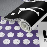 Volleyball//Purple - Wholecloth Cheater Quilt