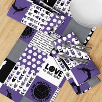 Volleyball//Purple - Wholecloth Cheater Quilt