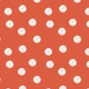 textured polka dot // cream on red