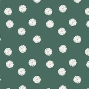 textured polka dot // cream on pine green