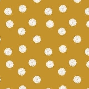 textured polka dot // cream on mustard
