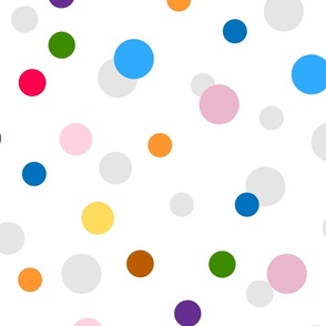 colorful minimal dots on white background