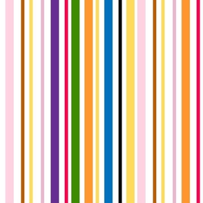 colorful minimal stripes on white background