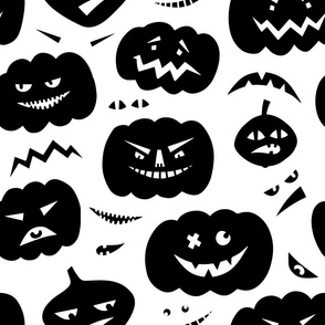 so scary! monochrome pumpkin faces