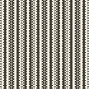 Small Scale - Stripes - Vertical - Near Black - Light and Dark Cream