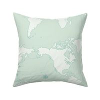 map of the world wallpaper in soft sage by Pippa Shaw