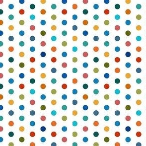Multi Color rainbow dots on white (s)