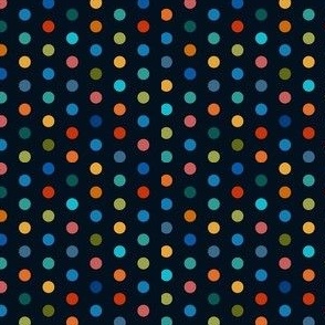 Rainbow Multi Color dots on black (s)