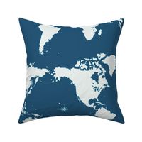 map of the world wallpaper in navy blue by Pippa Shaw