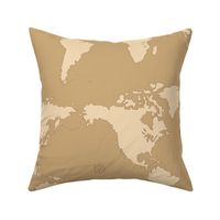 map of the world wallpaper in warm sands by Pippa Shaw