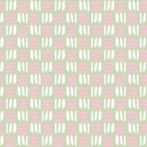Cherry Blossom Geometric lines Pastel green and pink