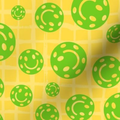 Large Scale Pickleball Smile Face Balls Yellow and Green