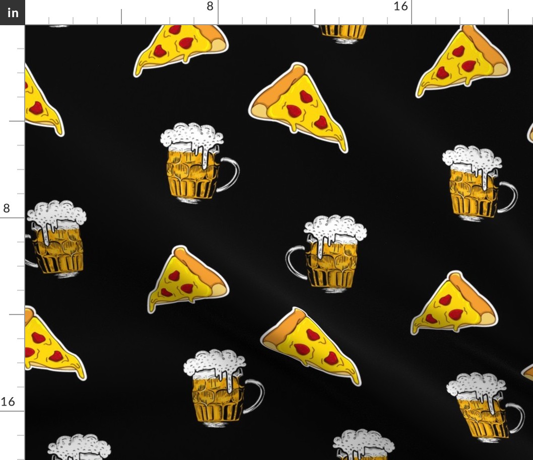 Pizza,food,drink,beer pattern 