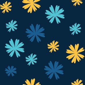 Burst Floral Navy Blue