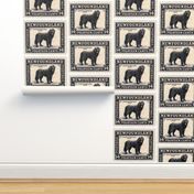 Newfoundland Dog Stamp fabric or wallpaper