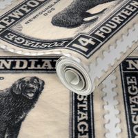 Newfoundland Dog Stamp fabric or wallpaper