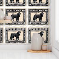 Newfoundland Dog Stamp fabric or wallpaper