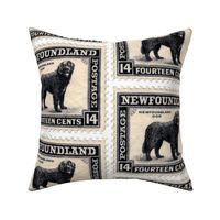 Newfoundland Dog Stamp fabric or wallpaper