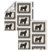 Newfoundland Dog Stamp fabric or wallpaper