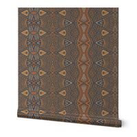 Tribal Shield - Navy  Orange Tan