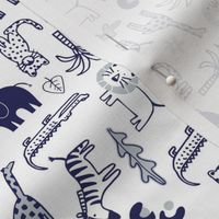 little Creatures co - wild one - safari - white grey and navy blue