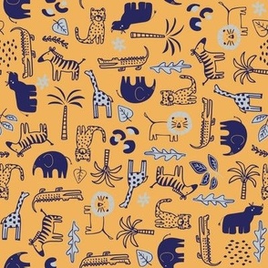 little Creatures co - wild one - safari - yolk yellow and navy blue