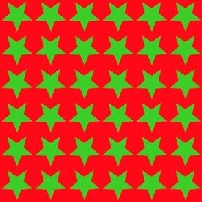 Stars green on red 