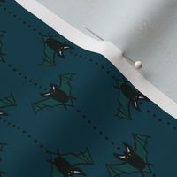 Pinstripe Bats - Teal