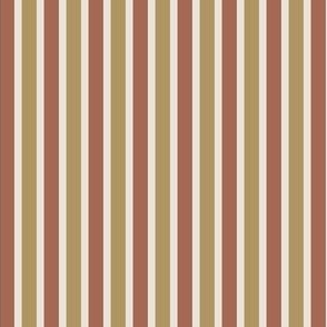 Dusty Earth Stripes (#12) - Narrow Ribbons of Dusty Talc with Dusty Fawn and Dark Mushroom