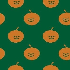 pumpkin Lanterns Orange On Green