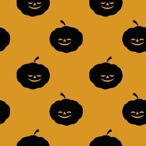 pumpkin Lanterns Black on Mustard
