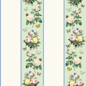 ROSE STRIPE - ENGLISH GARDEN COLLECTION (GREEN)