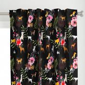 Puppies,dogs,pattern,flowers,roses 