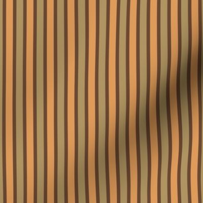 Dusty Earth Stripes (#15) - Narrow Ribbons of Dusty Bark with Dusty Fawn and Dusty Apricot