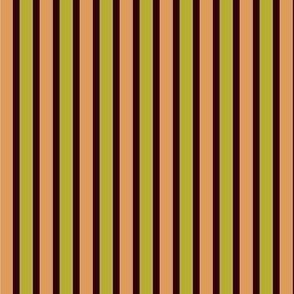 Dusty Earth Stripes (#16) - Narrow Ribbons of Wild Plum with Dusty Chartreuse and Dusty Apricot