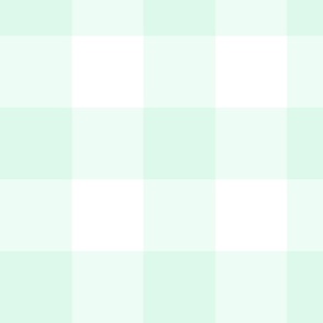 Pale Mint Gingham 4-INCH: Large Scale Mint Green Gingham Check, Buffalo Check, Buffalo Plaid