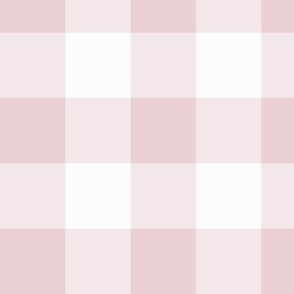 Rose Pink Gingham 4-INCH: Large Scale Dusty Rose Gingham Check, Buffalo Check, Buffalo Plaid